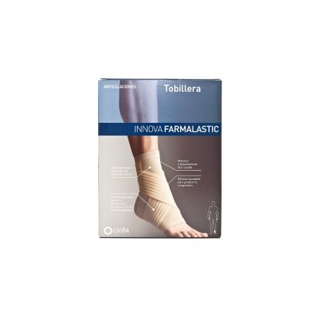 TOBILLERA VENDAJE EN 8 FARMALASTIC COMPRESSION TECH 1 UNIDAD TALLA EXTRAGRANDE COLOR BEIGE