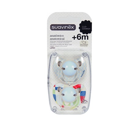 CHUPETE LATEX ANATOMICO SUAVINEX + 6 MESES 2 UNIDADES