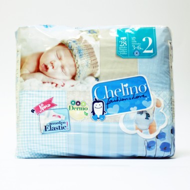 PAÑAL INFANTIL CHELINO TALLA 2 3 - 6 KG 28 PAÑALES