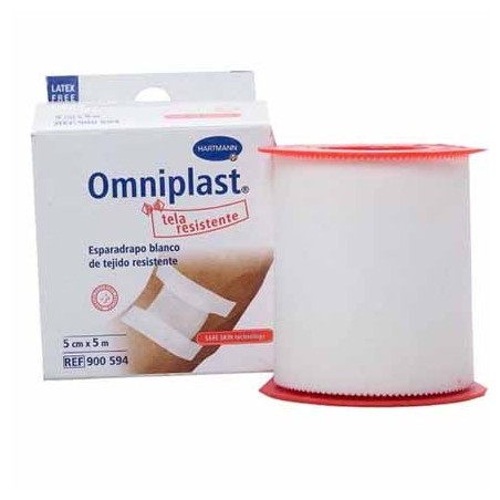 ESPARADRAPO HIPOALERGICO OMNIPLAST TEJIDO RESISTENTE 1 UNIDAD 5 M X 2,5 CM COLOR BLANCO