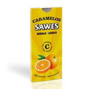 SAWES CARAMELOS BLISTER SIN AZUCAR  1 BLISTER 22 G SABOR NARANJA