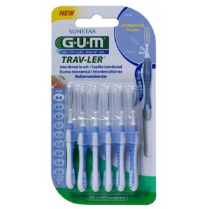 CEPILLO INTERDENTAL GUM 1312 TRAV-LER 0.6 MM 6 UNIDADES
