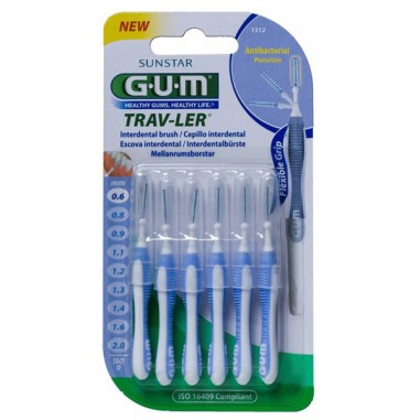CEPILLO INTERDENTAL GUM 1312 TRAV-LER 0.6 MM 6 UNIDADES