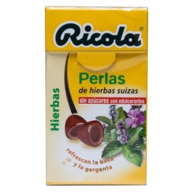 RICOLA PERLAS SIN AZUCAR HIERBAS  1 ENVASE 25 G