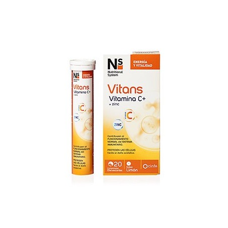 NS VITANS VITAMINA C+  20 COMPRIMIDOS EFERVESCENTES SABOR LIMON