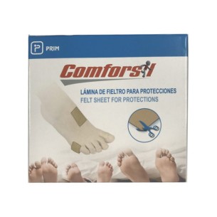 LAMINA  DE FIELTRO RECORTABLE PROTECTORA COMFORSIL ADHESIVA 22 CM X 7 CM 1 UNIDAD CC249