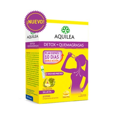 AQUILEA DETOX QUEMAGRASAS FORTE  10 STICKS 15 ML SABOR PIÑA