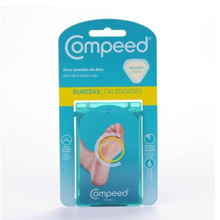 COMPEED DUREZAS HIDROCOLOIDE TALLA MEDIANA 6 UNIDADES