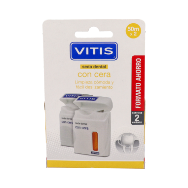 VITIS SEDA DENTAL CON CERA  50 M 2 UNIDADES DUPLO