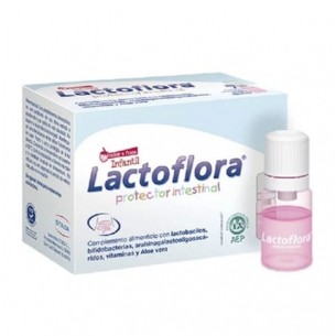 LACTOFLORA PROTECTOR INTESTINAL INFANTIL  10 VIALES 7 ML SABOR FRESA