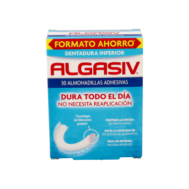 ALGASIV ALMOHADILLAS ADHESIVAS PROTESIS 30 UNIDADES INFERIORES