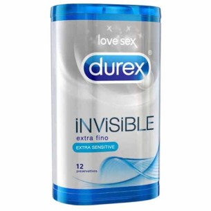 DUREX INVISIBLE EXTRA FINO EXTRA SENSITIVO PRESERVATIVOS 12 UNIDADES
