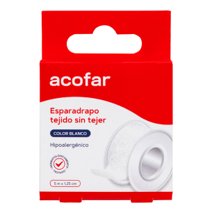 ESPARADRAPO ACOFAR TEJIDO SIN TEJER 1 UNIDAD 5 M X 1,25 CM COLOR BLANCO