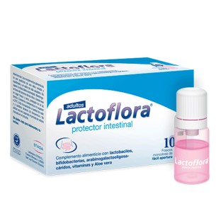 LACTOFLORA PROTECTOR INTESTINAL ADULTO  10 VIALES 7 ML SABOR FRESA