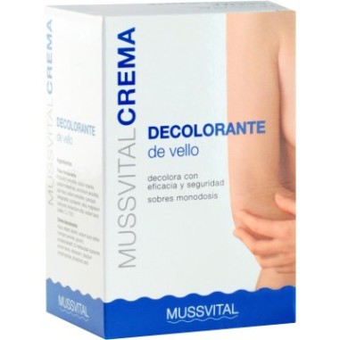 MUSSVITAL ESSENTIALS CREMA DECOLORANTE CREMA + POLVO  5 SOBRES 20 ML + 5 SOBRES 5 G
