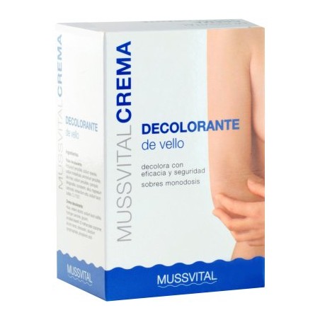 MUSSVITAL ESSENTIALS CREMA DECOLORANTE CREMA + POLVO  5 SOBRES 20 ML + 5 SOBRES 5 G