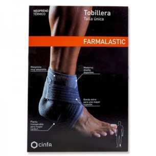 TOBILLERA ENVOLVENTE FARMALASTIC NEOPRENO TECH 1 UNIDAD TALLA UNICA COLOR GRIS