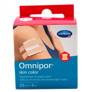 ESPARADRAPO HIPOALERGICO OMNIPOR SKIN COLOR 1 UNIDAD 5 M X 2,5 CM