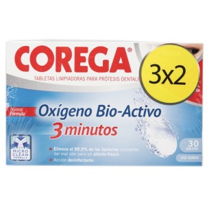 COREGA OXIGENO BIO-ACTIVO LIMPIEZA PROTESIS DENTAL 30 TABLETAS