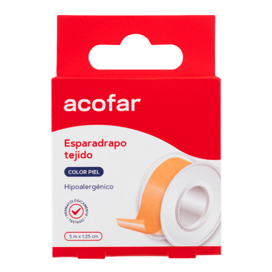 ESPARADRAPO ACOFAR TEJIDO 1 UNIDAD 5 M X 1,25 CM COLOR PIEL