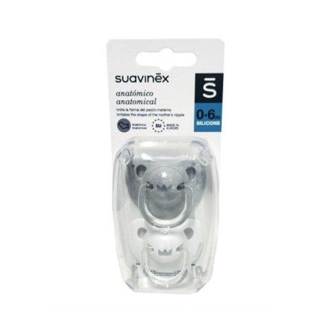 CHUPETE SILICONA ANATOMICO SUAVINEX CLASICO 0 - 6 MESES 2 UNIDADES
