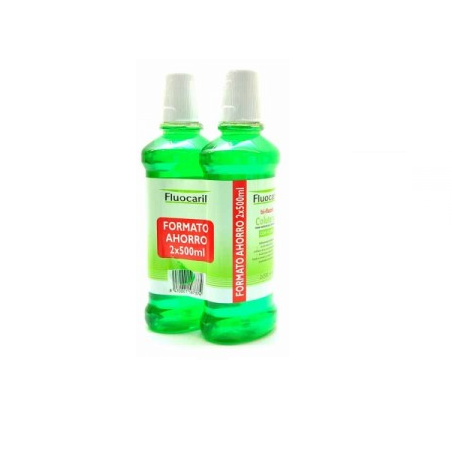 FLUOCARIL BI-FLUORE 25 MG ENJUAGUE BUCAL  2 ENVASES 500 ML PACK SABOR MENTA