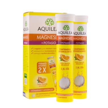 AQUILEA MAGNESIO+ POTASIO  28 COMPRIMIDOS EFERVESCENTES SABOR NARANJA
