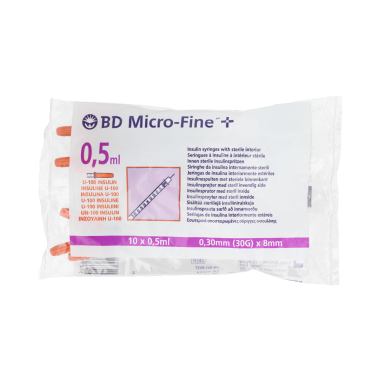 JERINGA DE INSULINA ESCALA 1 EN 1 MICROFINE+ U 100 100 UNIDADES (0,5 ML) 30 G (8 MM X 0,30 MM)