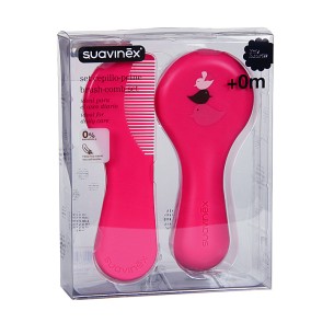CEPILLO Y PEINE INFANTIL SOFT SUAVINEX ROSA DECORADO