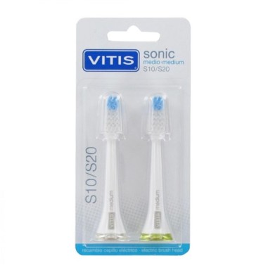 CEPILLO DENTAL ELECTRICO VITIS SONIC S10 / S20 MEDIO 2U RECAMBIO CABEZAL