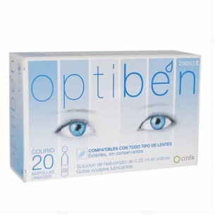 OPTIBEN OJOS SECOS  20 AMPOLLAS UNIDOSIS 0,25 ML