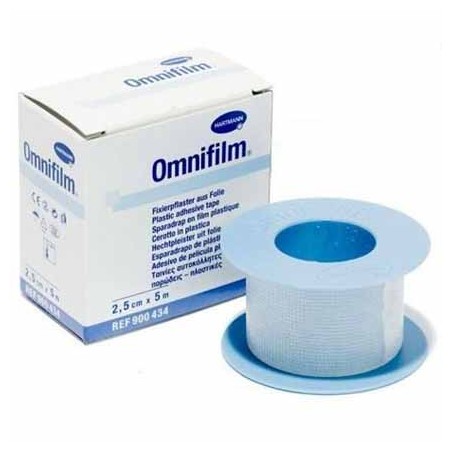 ESPARADRAPO HIPOALERGICO OMNIFILM 1 UNIDAD 5 M X 2,5 CM FILM TRANSPARENTE